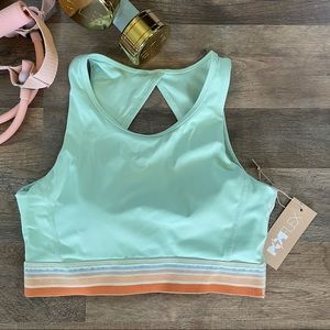 NEW Popflex Sports Bra Mint/Rainbow Sm